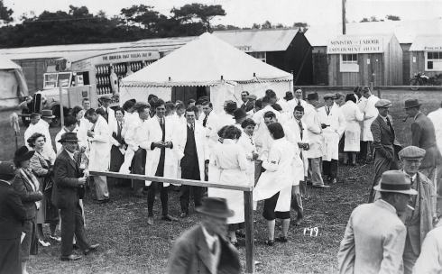 Young farmers about to start stock judging in about 1960