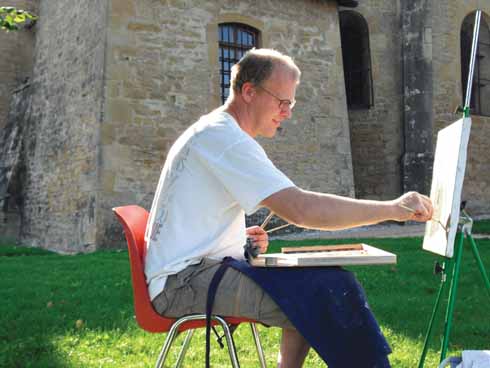 Peter at work in the open air
