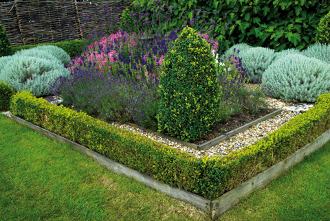 One of two charming knot gardens