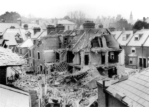 910edSwanage3 Damage in Cornwall Road caused by the same raid of 20 April 1942 that injured Tony Meates