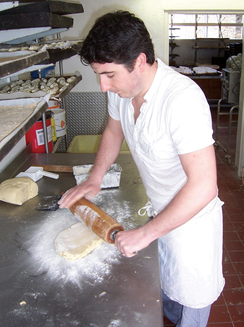 Working the dough in the traditional way