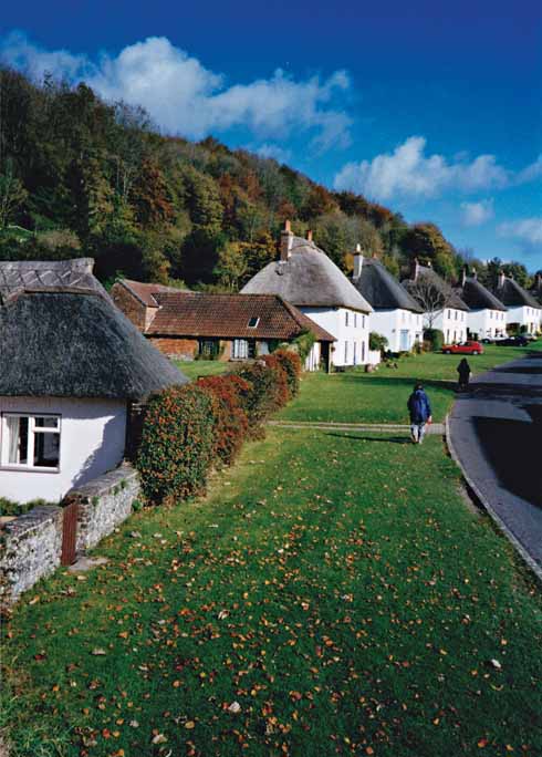 Matching cottages in Milton Abbass’s main street