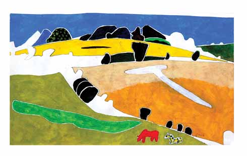 Cranborne Chase II by Tim Nicholson, 1997. The painter is the son of Kit and E Q Nicholson