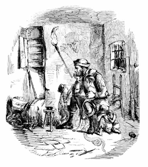 1110edSwing5 A contemporary cartoon shows graphically a destitute agricultural worker being tempted to join the rick-burners
