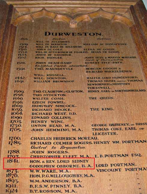 SGO joined a long lineage of Durweston rectors dating back to the early 1300s