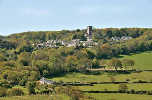 111edAyres4 Seen from afar, the 1880 Church of St James, known as the cathedral of Purbeck, clearly dominates the village. It was built by the third Earl of Eldon.
