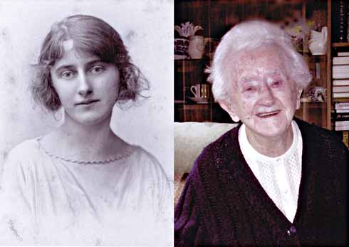 Norrie as ‘Tess’ in  1923 and, more recently, at home