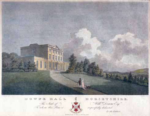 This 1807 illustration of Downe Hall shows the building in splendid harmony with its landscaped grounds