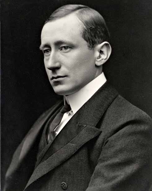 211edMarconi3 Black and white photographic studio portrait of Marconi, taken shortly after his arrival in England