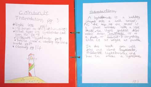 A strikingly professionally-produced guide to lighthouses, with index, introduction, glossary and construction guide, produced by a year 4 pupil