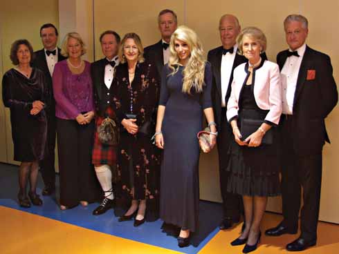 The President and his guests prior to the Society of Dorset Men's 2010 Cpinty Dinner. Flanking Sir Anthony are his daughter Emma, and Lady Georgina Jolliffe.