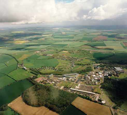 511edBLANDFORDpositional5 This aerial view of Blandford Camp shows where the motor racing circuit ran