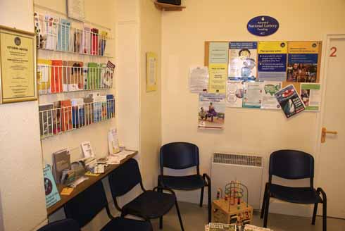 611edDORCHESTER3 The waiting room before the morning influx of clients