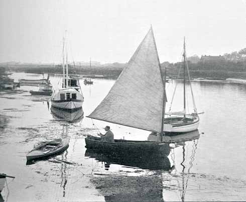 Sailing in the 1940s in a clinker-built dinghy