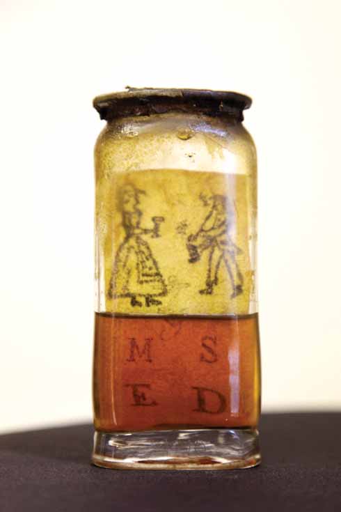 Sailor's skin preserved  in a bottle