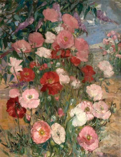 911edLeadOffDOR_SWMH_PCF_19 Poppies, 1940 As a powerful colourist, Palmer’s painting of poppies appears deceptively simple. Yet the vibrant explosion of pinks and reds reveals the individual and sensitive way he has responded to nature all around him. Commemorated in Swanage’s Art Trail, Palmer’s own words reveal, 'I was impelled in my paintings to make a furious attempt to get some life into things', a response which is wholly recognizable in his painting Poppies.
