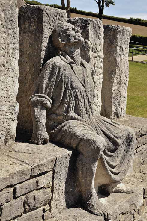 Thompson Dagnall’s powerful sculpture of George Loveless, from his recuperation time in Dorchester prison, while he was deemed too ill to be transported, after his five co-convicted martyrs had been placed on hulks ahead of being transported. The sculpture’s seat backs bear a quote from Loveless: ‘We will, we will, we will be free.’