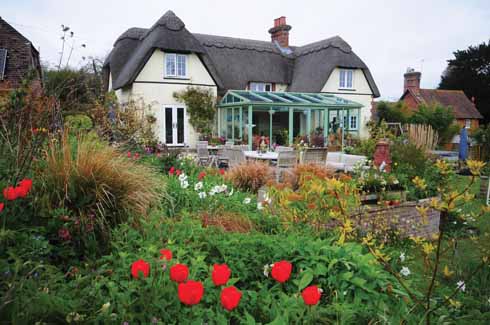 A view of the beautiful chocolate box cottage