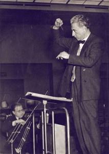 Rudolf Schwarz conducting – his baton technique, the result of having his shoulders broken under torture in Auschwitz, caused problems for some musicians. With characteristic reticence for many years Schwarz didn’t reveal the extent of his injuries.