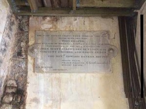 This tablet in the church’s tower records the fact that it was ‘erected at the sole expence of John Scott, First Earl of Eldon’