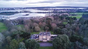A drone’s eye view of Upton House and Country Park showing how the grounds now link up with Hamworthy, as well as illustrating how the Lady Tichborne’s views towards Poole might be opened up as part of the Discovery Project. Credit: Wayne Stroud