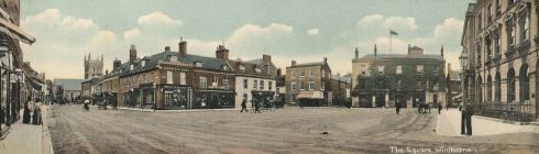Wimborne 2 A panorama of the Square very much as Harry would have known it in his early childhood